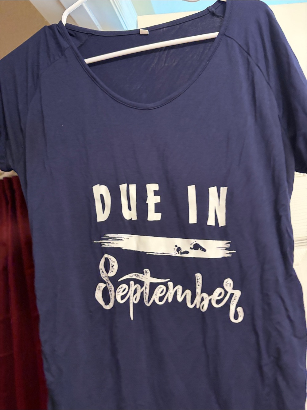 Navy 'Due in September' Maternity Tee